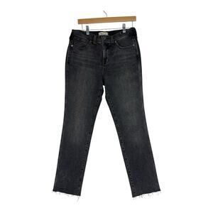 NWT Madewell Mid-Rise Stovepipe Jeans Women Size 29 Armand Wash Black Gray NR514